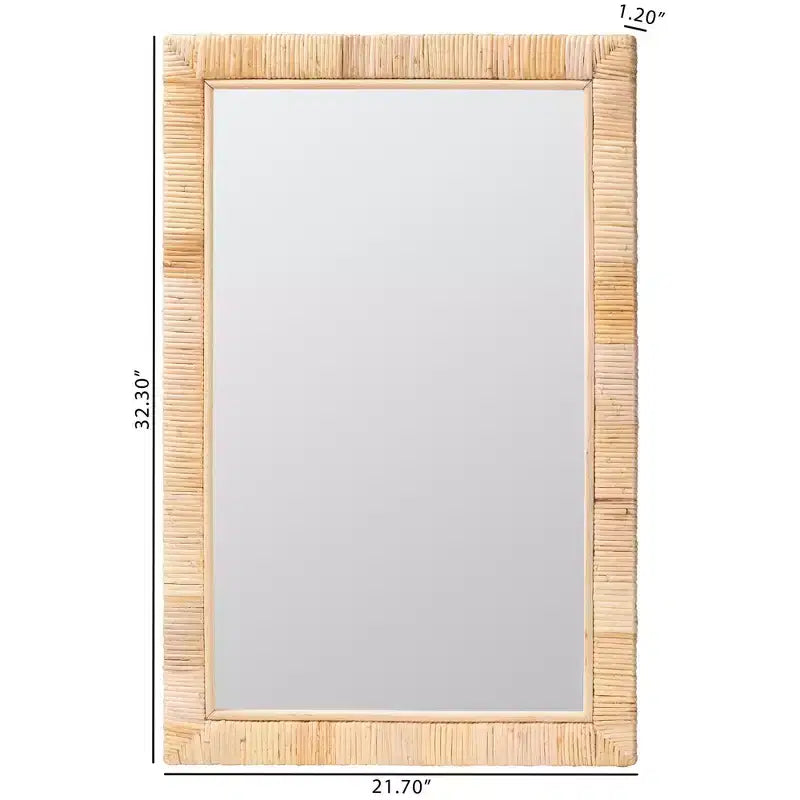 Specchio da parete rettangolare Bohemian Natural Rattan