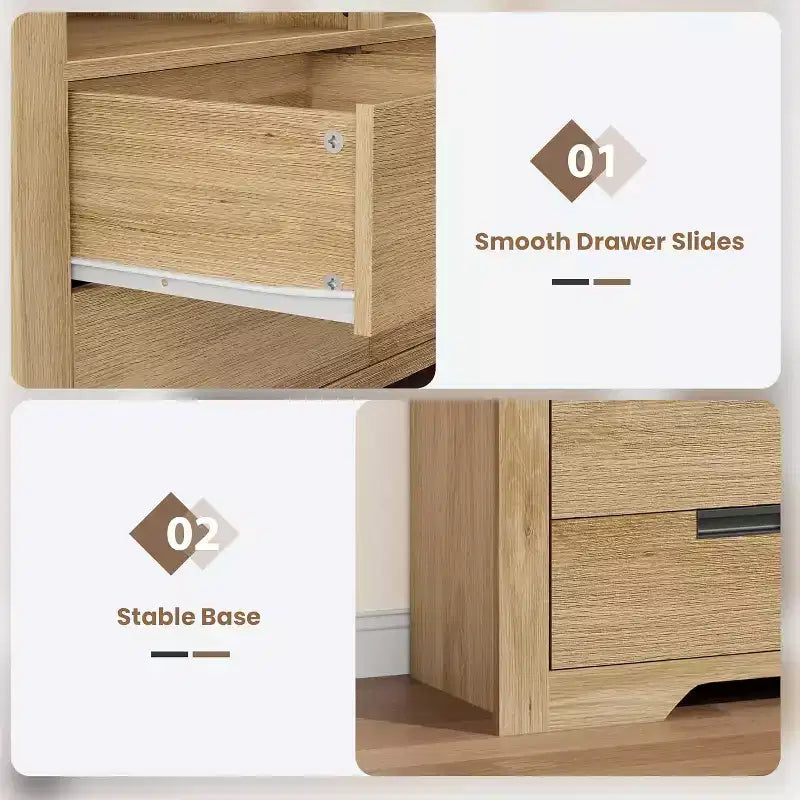 Libreria alta 72" con 4 cassetti, scaffale portaoggetti da terra in stile rustico per camera da letto, soggiorno, ufficio domestico