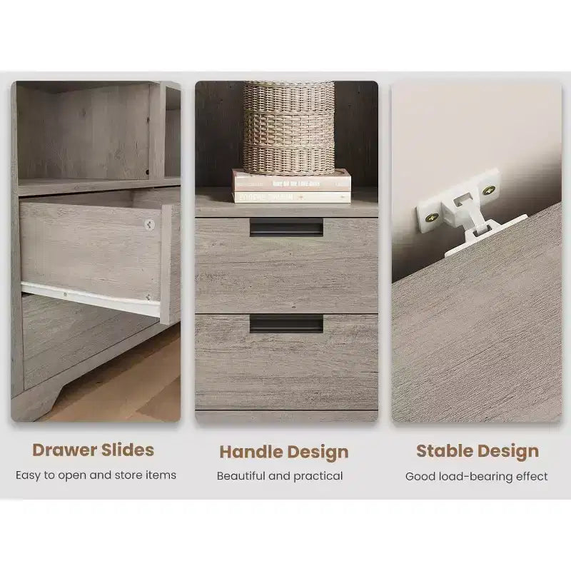 Libreria alta 72" con 4 cassetti, scaffale portaoggetti da terra in stile rustico per camera da letto, soggiorno, ufficio domestico