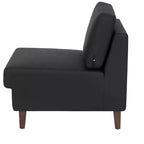 Sedia da reception modulare imbottita con gambe in noce