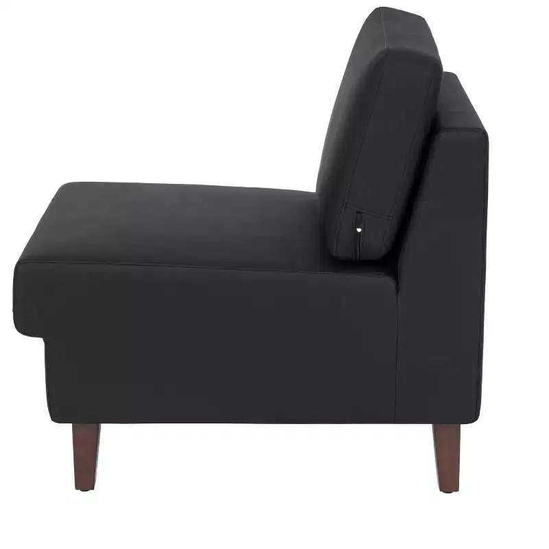 Sedia da reception modulare imbottita con gambe in noce