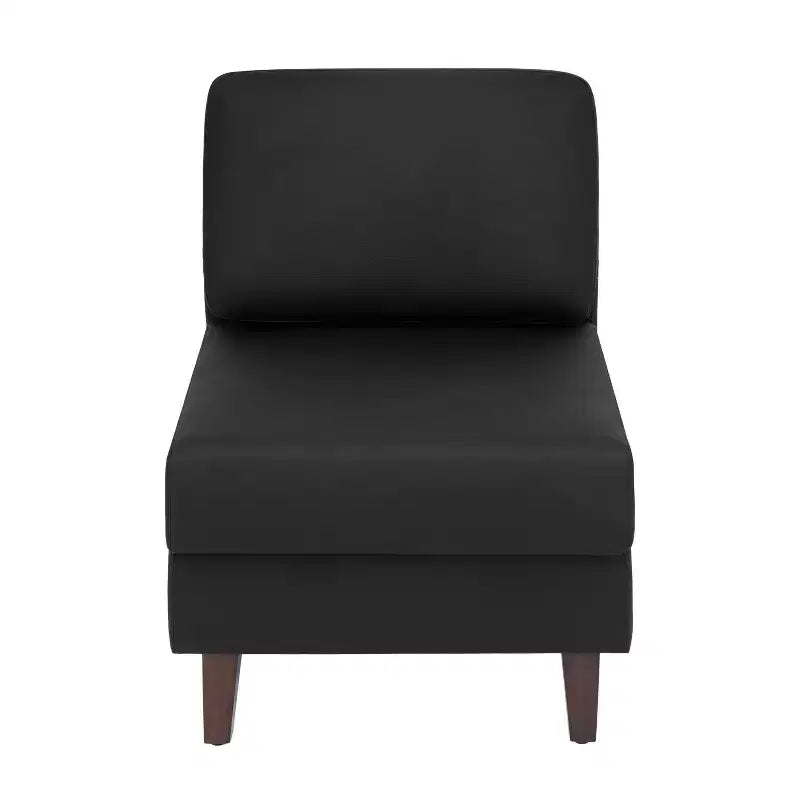 Sedia da reception modulare imbottita con gambe in noce