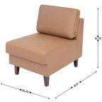 Sedia da reception modulare imbottita con gambe in noce
