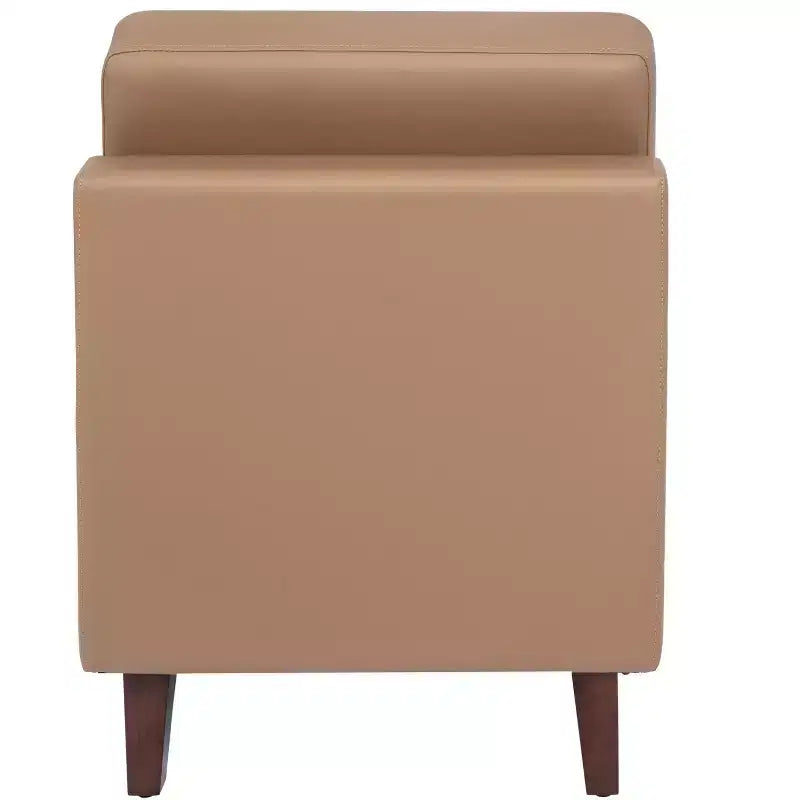 Sedia da reception modulare imbottita con gambe in noce