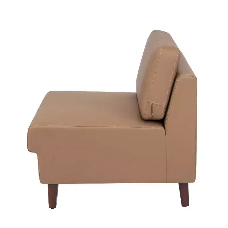 Sedia da reception modulare imbottita con gambe in noce