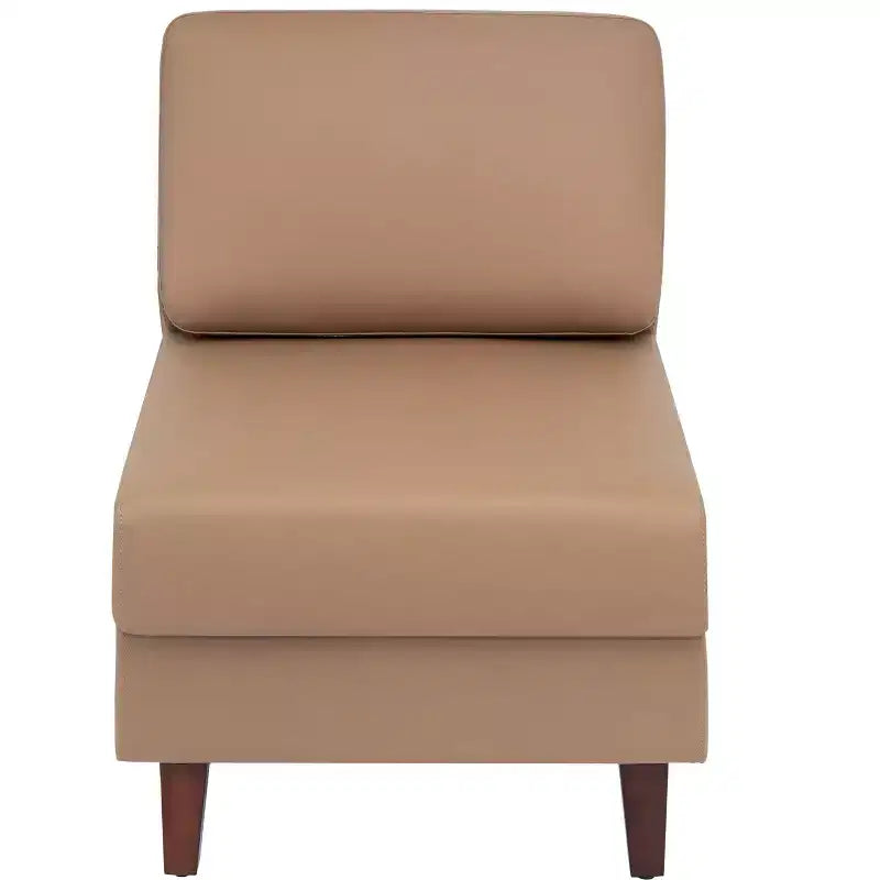 Sedia da reception modulare imbottita con gambe in noce
