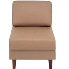 Sedia da reception modulare imbottita con gambe in noce