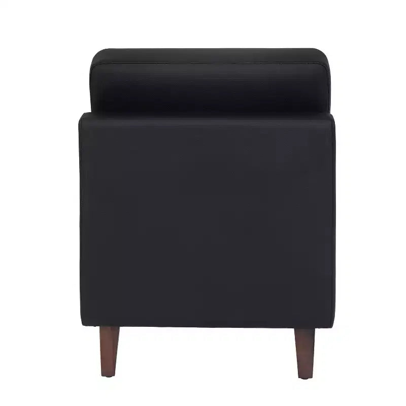 Sedia da reception modulare imbottita con gambe in noce