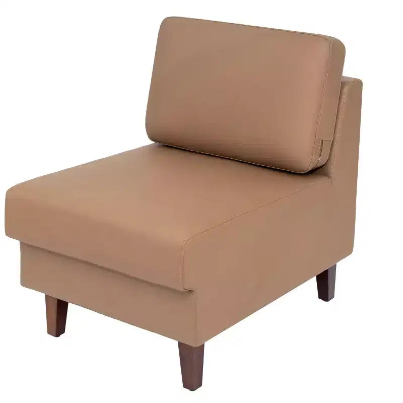 Sedia da reception modulare imbottita con gambe in noce