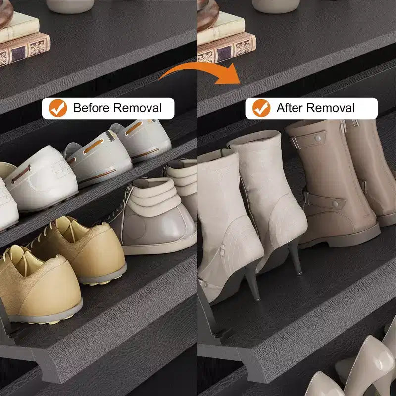 Scarpiera con 6 Cassetti a Ribalta, Organizzatore di Scarpe in Legno con Ripiano Regolabile, Porta Scarpe