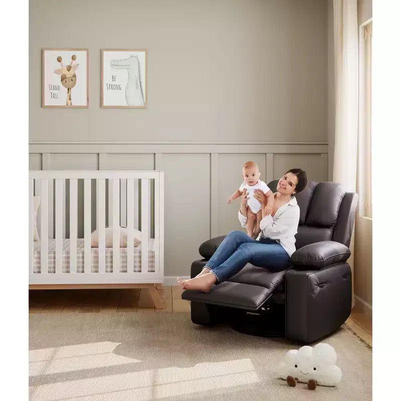Poltrona reclinabile massaggiante, reclinabile girevole in pelle PU per soggiorno, cameretta o home theater, divano reclinabile ergonomico con portabicchieri