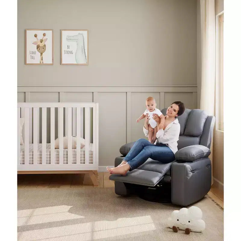 Poltrona reclinabile massaggiante, reclinabile girevole in pelle PU per soggiorno, cameretta o home theater, divano reclinabile ergonomico con portabicchieri