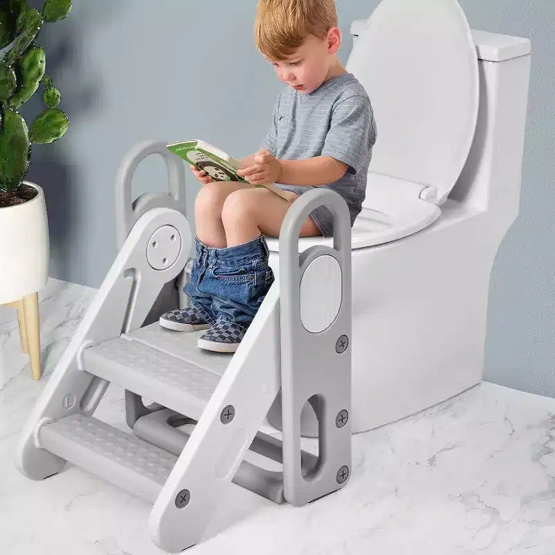 Sgabello pieghevole per bambini per lavandino del bagno, sgabello regolabile a 3 gradini per bambini con maniglie, per l'addestramento al vasino, scaletta in piedi per la scuola materna