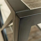 Tavolino Laterale Industriale Moderno - Piano in Vetro Temperato e Legno MDF Naturale con Struttura in Metallo per Camera da Letto e Soggiorno