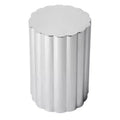 HomeRoots 18 Silver Stainless Steel Block End Table