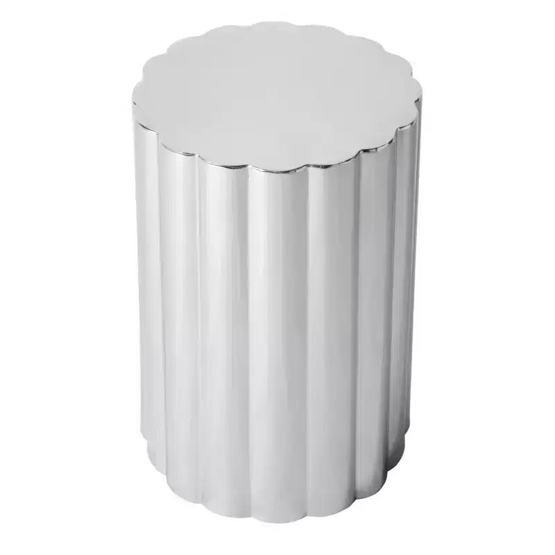 HomeRoots 18 Silver Stainless Steel Block End Table