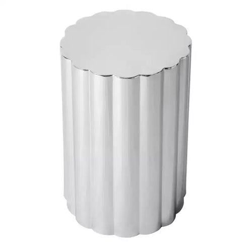 HomeRoots 18 Silver Stainless Steel Block End Table