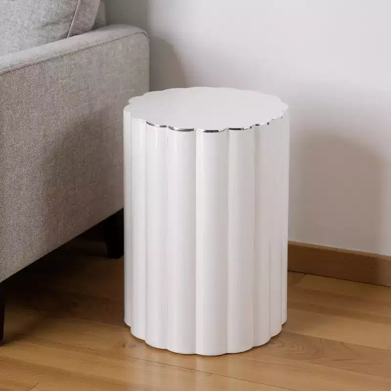 Tavolino da salotto 18" in acciaio inossidabile argento con blocco finale