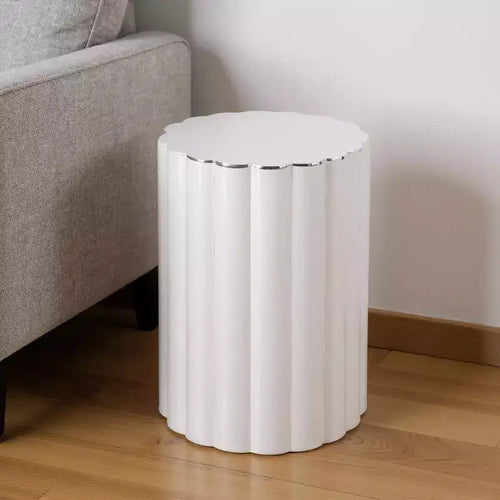 Tavolino da salotto 18" in acciaio inossidabile argento con blocco finale