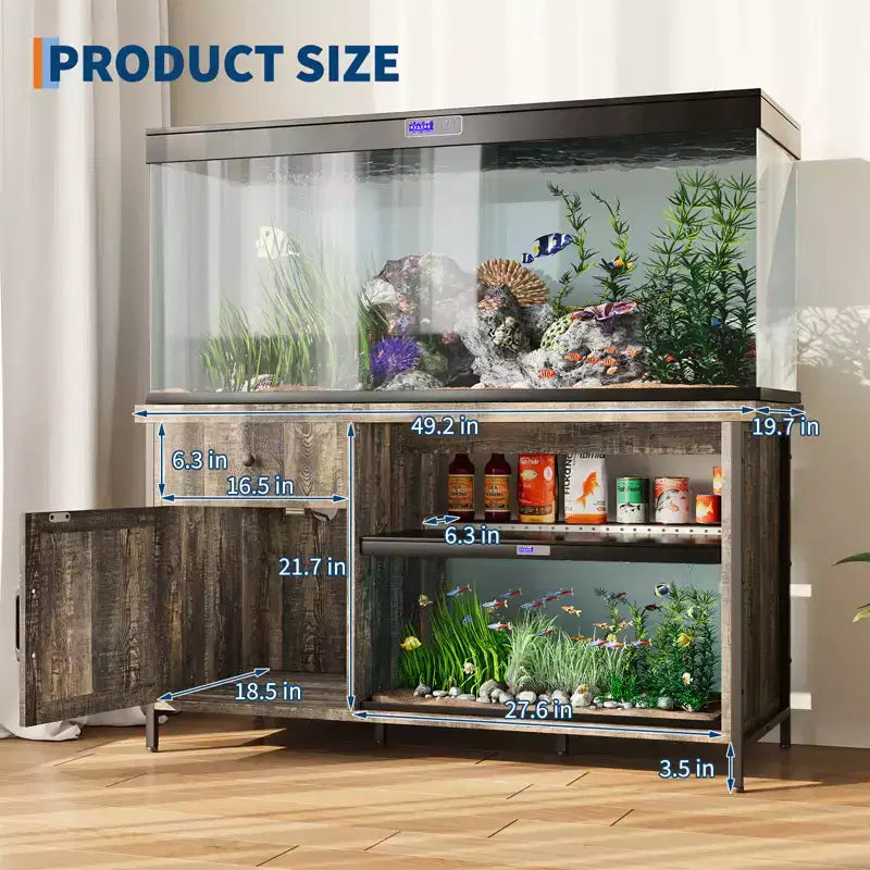 Supporto per acquario da 55-75 galloni, mobile robusto per acquario con armadietto portaoggetti, tavolo consolle TV per TV da 80/75/70 pollici, supporto grande per vasca per tartarughe