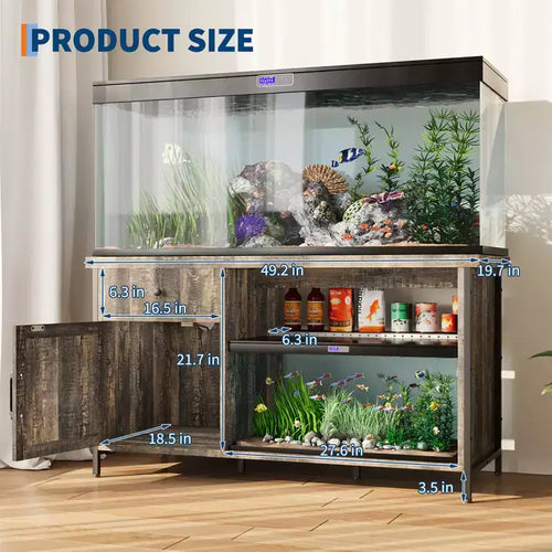 Supporto per acquario da 55-75 galloni, mobile robusto per acquario con armadietto portaoggetti, tavolo consolle TV per TV da 80/75/70 pollici, supporto grande per vasca per tartarughe