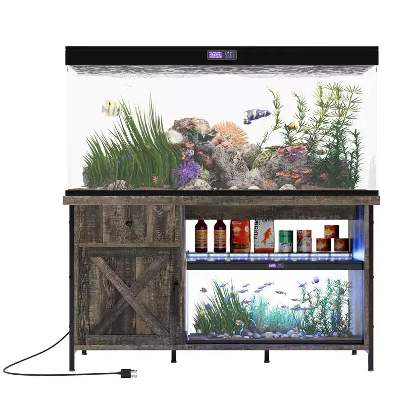 Supporto per acquario da 55-75 galloni, mobile robusto per acquario con armadietto portaoggetti, tavolo consolle TV per TV da 80/75/70 pollici, supporto grande per vasca per tartarughe