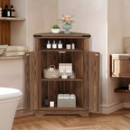Mobiletto angolare da bagno in stile rustico con anta scorrevole a granaio, ripiano regolabile, contenitore per bagno/cucina/soggiorno (confezione da 1)
