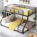 Bellemave Floor Bunk Bed, Heavy Duty Metal Bunk Bed Frame,for Adults, Black