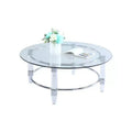 Chintaly Imports,Contemporary Round Glass Top Cocktail Table
