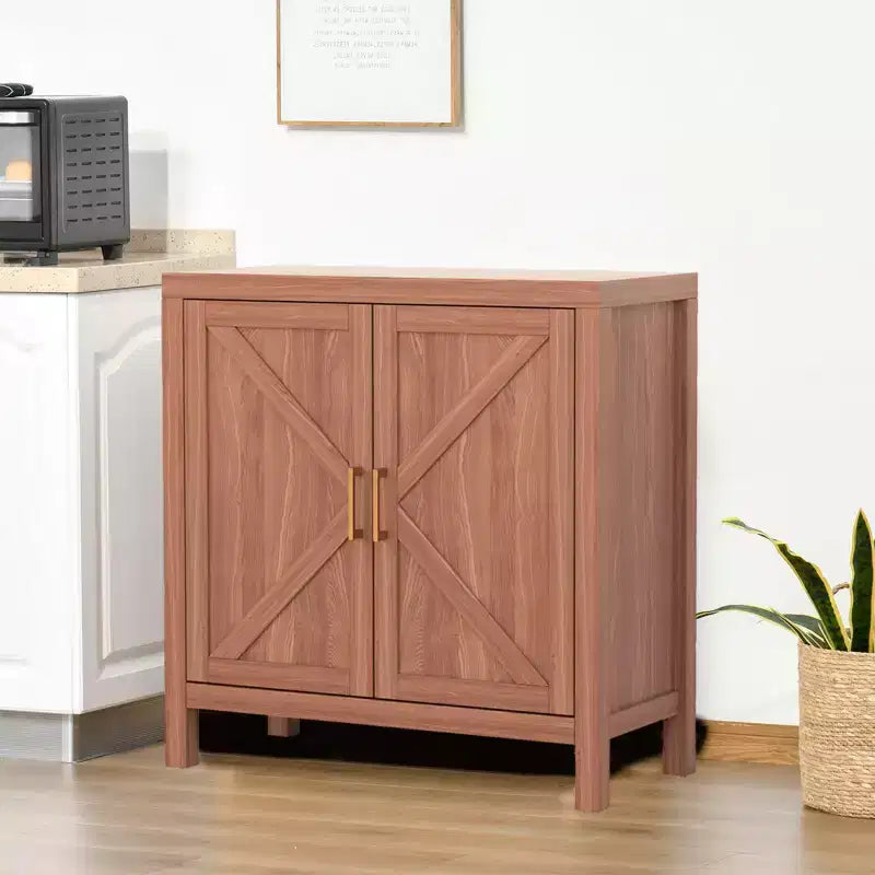 Farmhouse Sideboard Buffet Cabinet, Rustic Media Console with X-Shaped Doors for Living Room and Kitchen