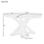 Tavolo da cucina rotondo allungabile con prolunga rimovibile da 30 cm e telaio robusto per sala da pranzo, soggiorno, piccoli spazi, naturale
