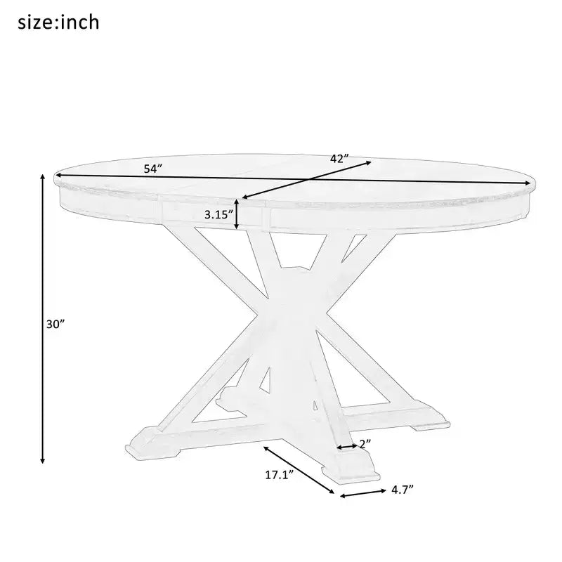 Tavolo da cucina rotondo allungabile con prolunga rimovibile da 30 cm e telaio robusto per sala da pranzo, soggiorno, piccoli spazi, naturale