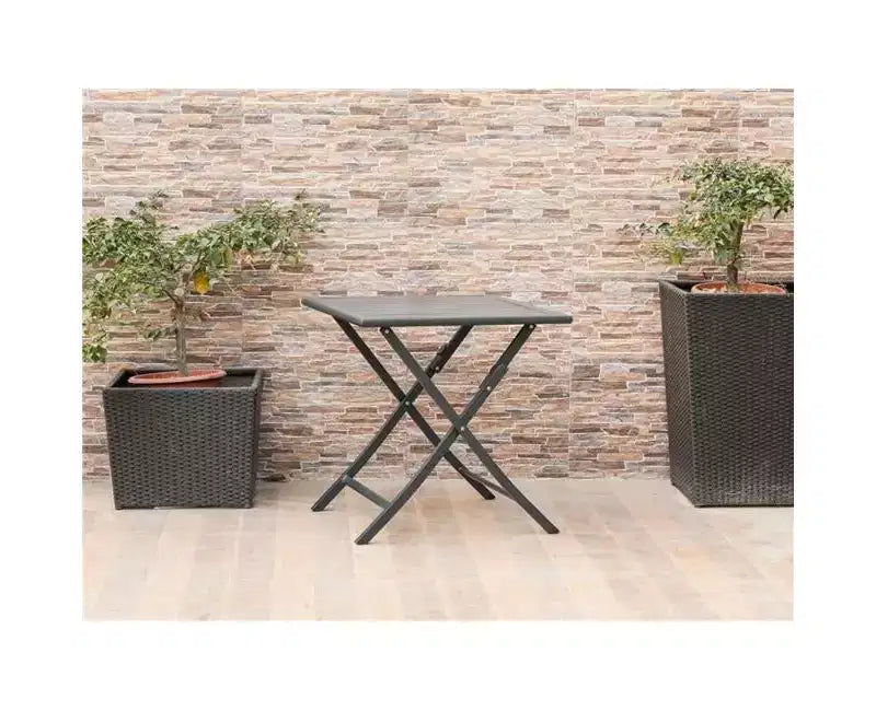 HomeStock 80 in.H Black Color Square Steel Table Top End Table 1 -piece