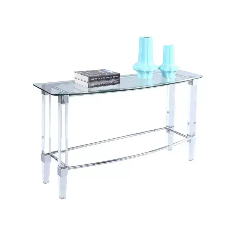 Chintaly Imports,Contemporary Rectangular Glass Top Sofa Table