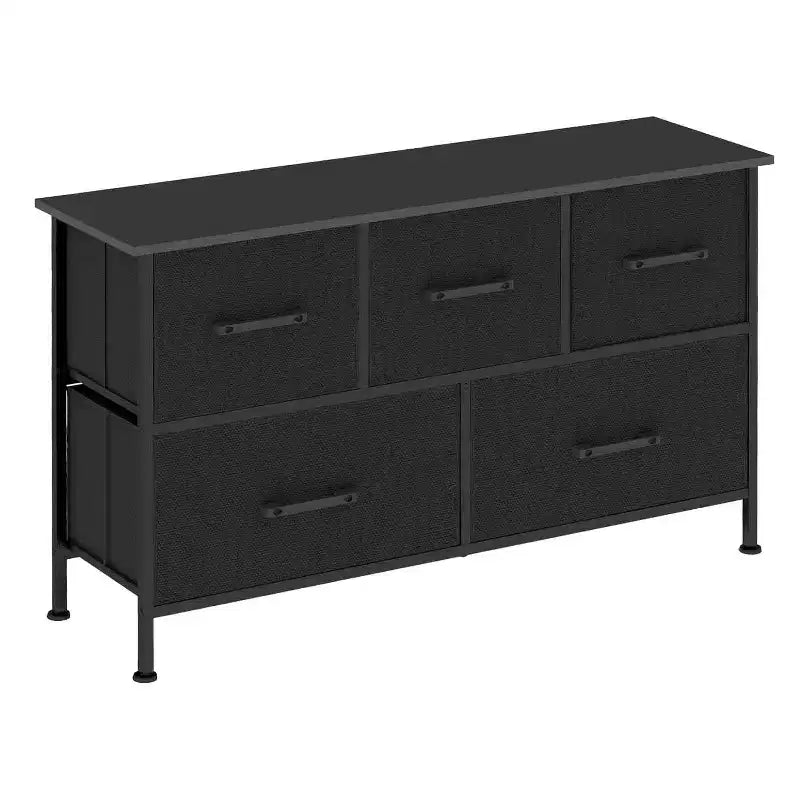 BestMassage 5/8/9-Drawer Fabric Dresser with Wood Top Versatile Storage Cabinet Organizer with Steel Frame
