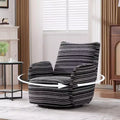 Okak Mid-Century Striped Fabric Swivel Lounge Armchair with Aesthetic Design,Leisure Accent Chair for Living Rooms,Relaxation Areas