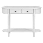 Elegante console con finitura liscia, tavolino d'ingresso dal design curvo con 2 cassetti, tavolino d'appoggio per soggiorno, corridoio
