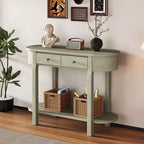 Elegante console con finitura liscia, tavolino d'ingresso dal design curvo con 2 cassetti, tavolino d'appoggio per soggiorno, corridoio