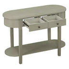 Elegante console con finitura liscia, tavolino d'ingresso dal design curvo con 2 cassetti, tavolino d'appoggio per soggiorno, corridoio