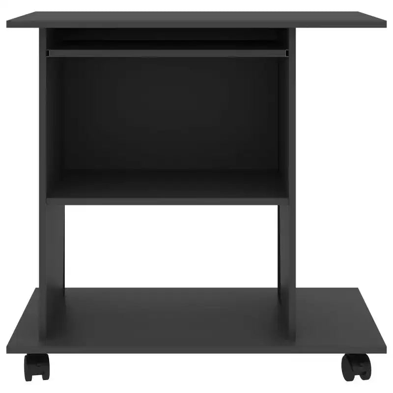 Scrivania per computer Grigio Legno multistrato Componenti scorrevoli compatti