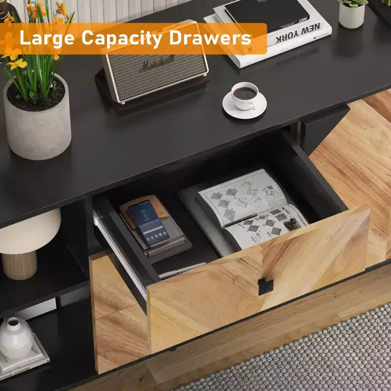 Credenza autoportante, Mobile buffet con cassetti e ante, Credenza in legno per sala da pranzo