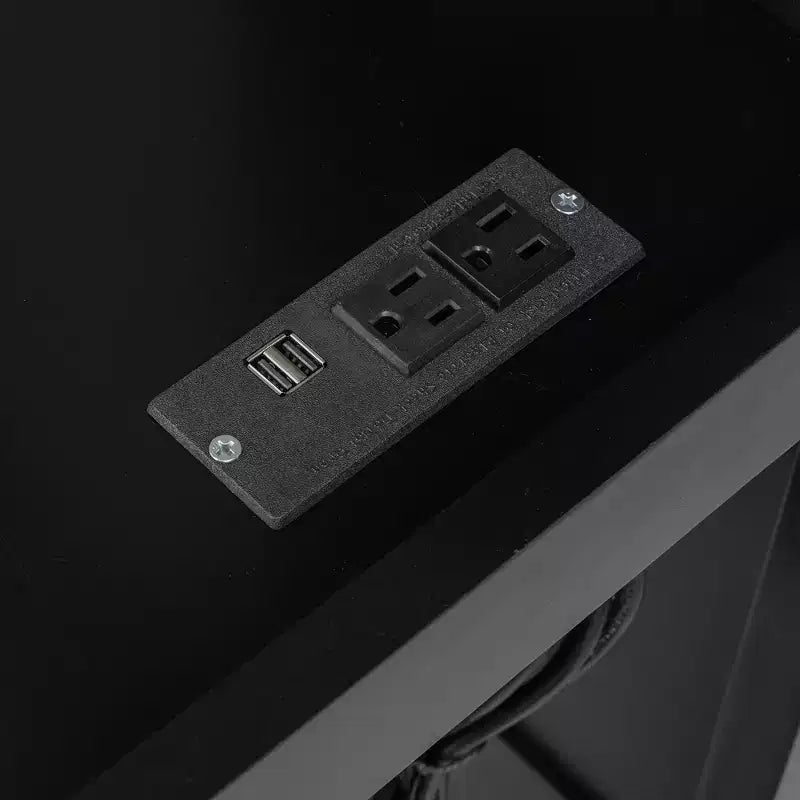 Letto a castello da gaming in legno a grandezza naturale con scrivania integrata, scaffali, luci LED a 7 colori e stazione di ricarica, nero