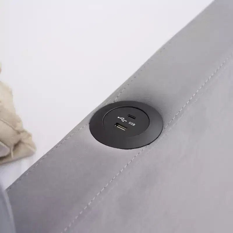 Divano Letto Singolo con Letto Estraibile, Divano Letto in Velluto con Porte USB e Tasche Laterali per Soggiorno, Camera da Letto, Camera degli Ospiti