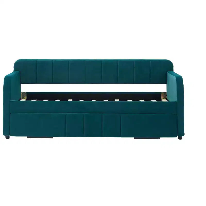 Divano Letto Singolo con Letto Estraibile, Divano Letto in Velluto con Porte USB e Tasche Laterali per Soggiorno, Camera da Letto, Camera degli Ospiti