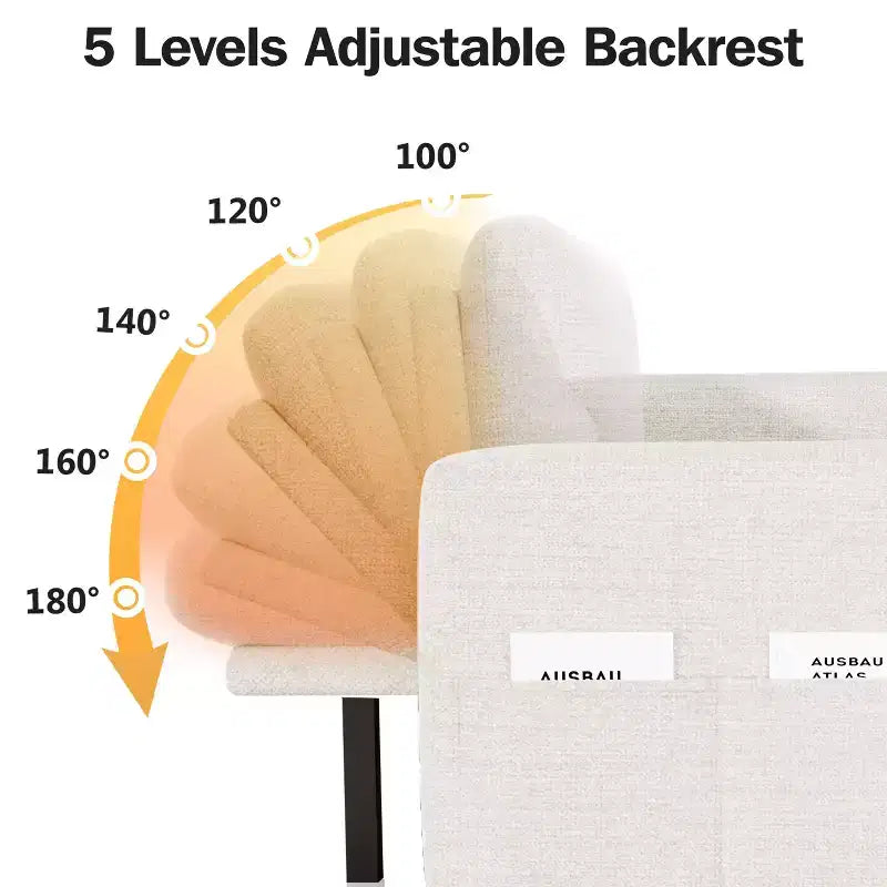 Divano letto componibile da 81" con penisola contenitore reversibile, USB e schienale reclinabile