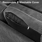 Divano letto componibile da 81" con penisola contenitore reversibile, USB e schienale reclinabile