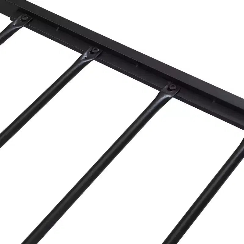 Telaio letto a piattaforma in metallo full size con testiera e pediera in legno, porta USB e vano contenitore sotto il letto, nessuna necessità di rete a molle