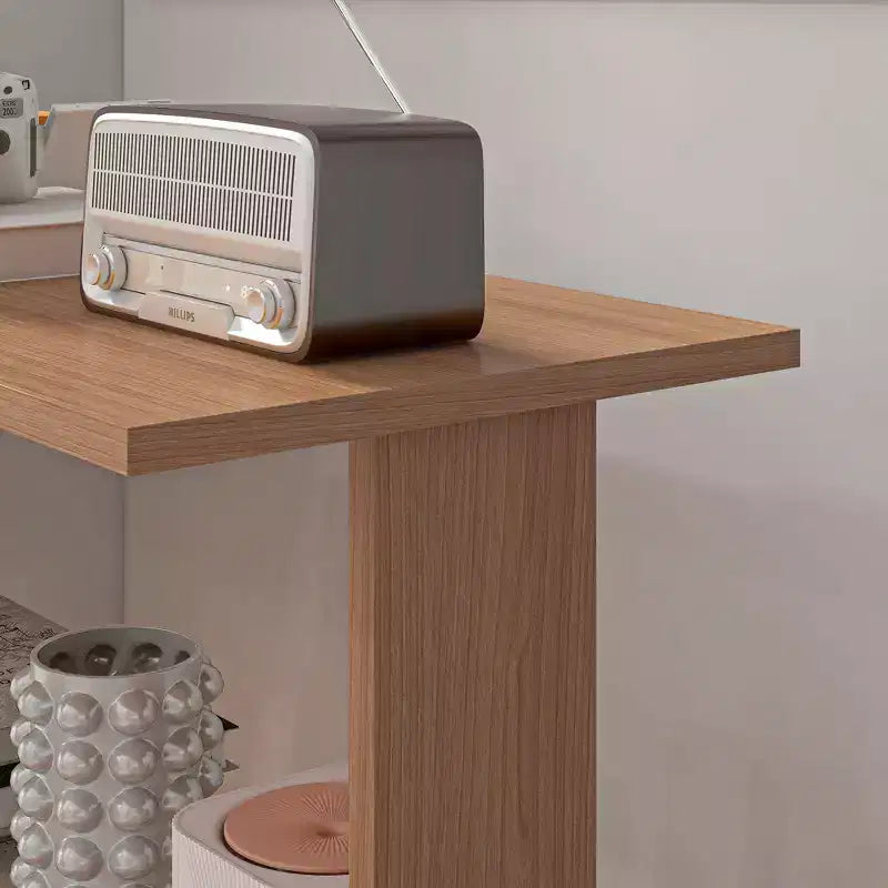 Scrivania ad angolo con rotazione a 360°, a forma di L, con mensole, workstation