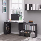 Scrivania ad angolo con rotazione a 360°, a forma di L, con mensole, workstation