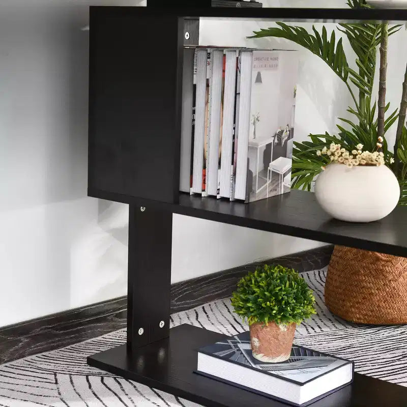 Scrivania ad angolo con rotazione a 360°, a forma di L, con mensole, workstation
